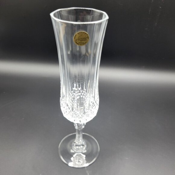 Cristal DArques Longchamp Crystal Champagne Flutes Set Of 4 5 Oz France Elegant - Picture 6 of 9